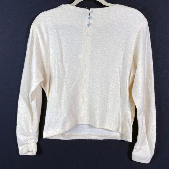 Vintage Norma Walters Ivory Cashmere Sweater 12 - Picture 4 of 10